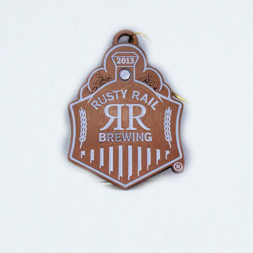 Brass Metal Rusty Rail Logo Ornament